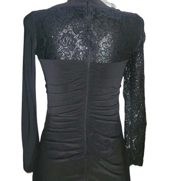 Jessica Black Long Sleeve Dress with Lace Detailed Cutout 4 - Picture 5 of 6